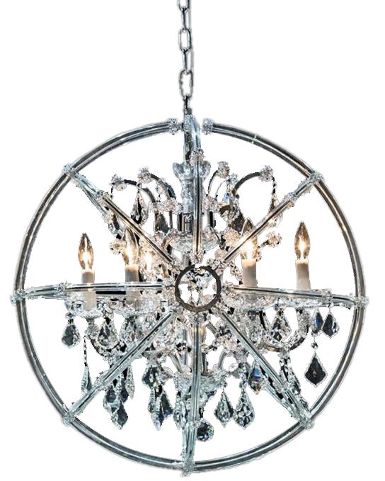 Lighting Pena 6 Light Chandelier in Clear and Chrome image