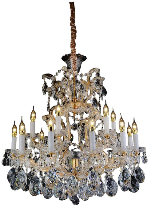 Lighting San Carlo 25 Light Chandelier in Clear and Gold image