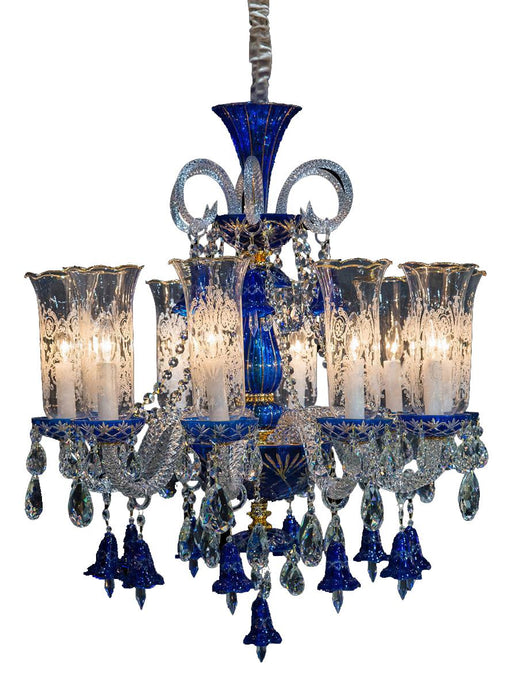 Lighting Winter Palace 10 Light Chandelier in Blue, Clear and Gold image