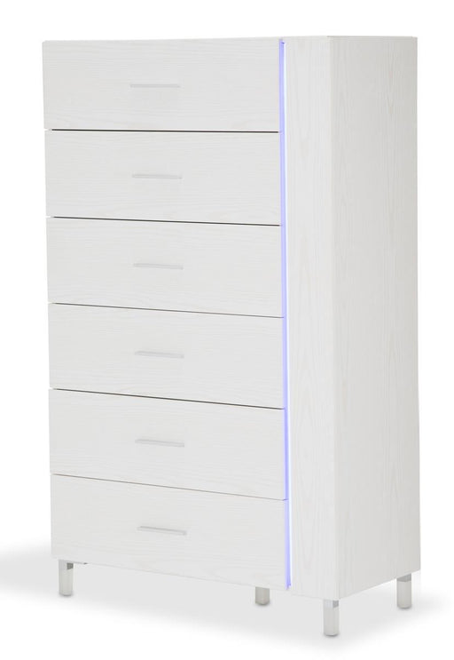 Lumiere 6 Drawer Chest with LED Lights in Frost image