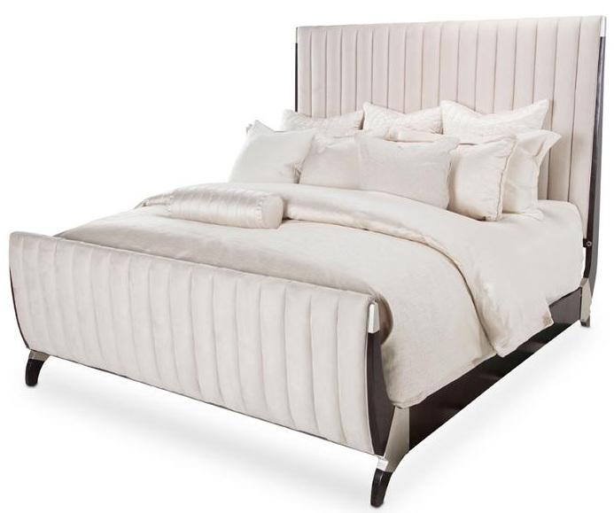 Paris Chic Queen Channel Tufted Sleigh Bed in Espresso image