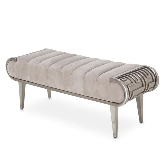 Roxbury Park Channel Tufted Bed Bench in Stainless Steel image