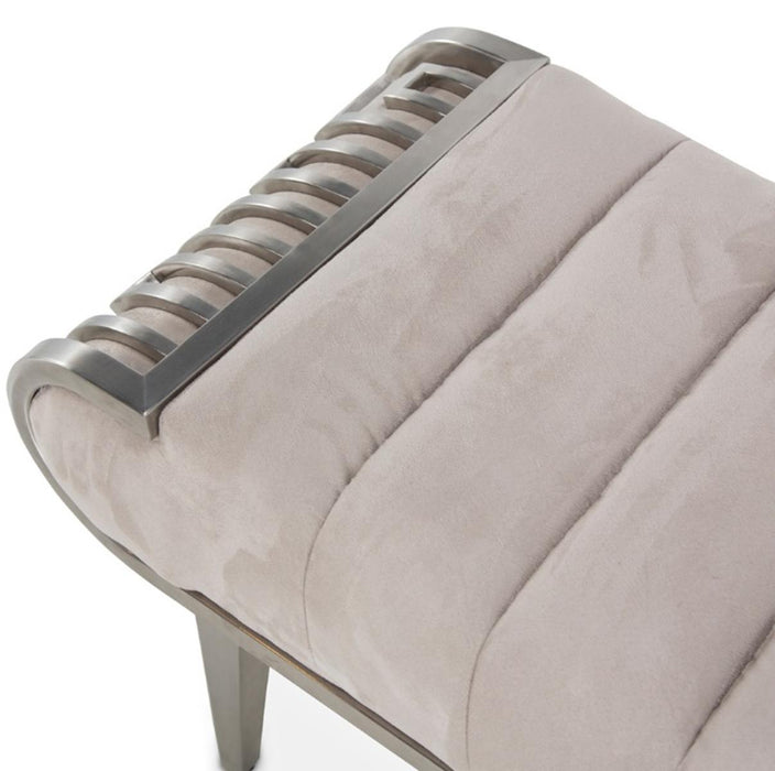 Roxbury Park Channel Tufted Bed Bench in Stainless Steel