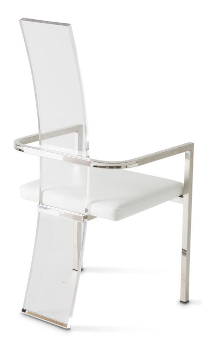State St Arm Chair in Glossy White (Set of 2)