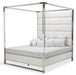 State St California King Metal Canopy Bed in Glossy White image