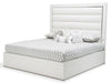 State St California King Upholstered Panel Bed in Glossy White image