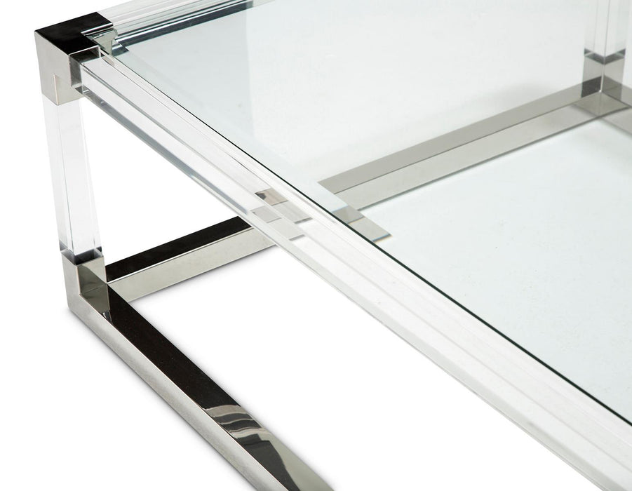 State St Rectangular Cocktail Table in Stainless Steel