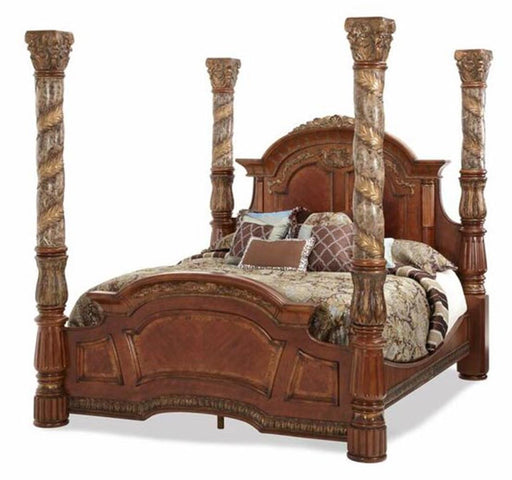 Villa Valencia California King Bed with Canopy in Chestnut image