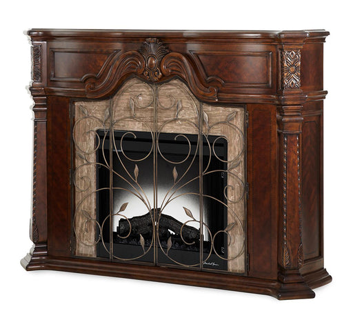 Windsor Court 2pc Fireplace w/Insert, Heater and LED Lights in Vintage Fruitwood image